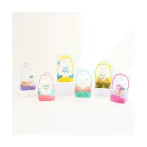 부활절계란포장지 2구바구니형 손잡이비닐 디자인6종랜덤 10매1세트 부활절포장용품 부활절계란꾸미기