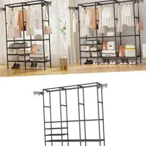 이동식 행거 두꺼운 철제 공간활용 조립식 옷장 선반형 스탠드 수납 조립형 서랍형 다용도 모듈형 가벼운
