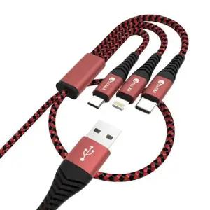 멀티 충전 케이블 2미터 여행용 스마트폰 3in1 충전 케이블 데이터 고속 동시 여러 기기