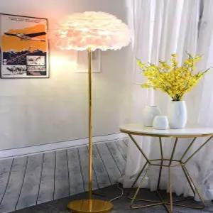 깃털 장 스탠드 조명 테이블 플로어 인테리어 테이블