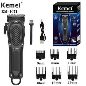 Kemei 1071 전기 머리 깎기 기계 UBS 남성용 충전식 무선 수염 트리머 강력한 절단기