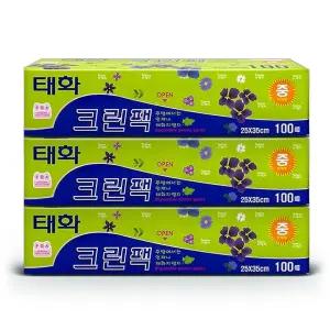 태화 크린팩 위생비닐 위생팩 중(25x35) 100매 3개