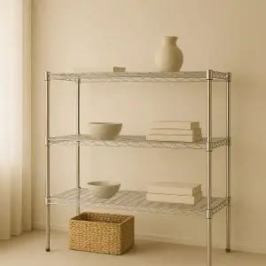 웨더스 스텐선반 철제 수납선반 다용도 팬트리 시스템 모듈 선반장 19파이 1200 3단