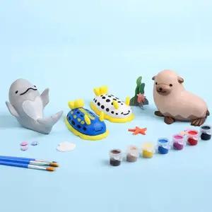 라돈 멍냥이 언더더씨 패키지 컬러링 DIY키트 놀이 세트 미술 화방 물감 아크릴 저금통