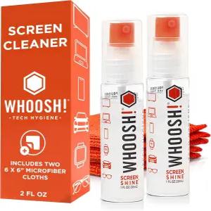 후쉬! 스크린 샤인 고 2팩 ？ 자동차 아이패드 노트북 안경용 극세사 천이 포함된 1온스 리필 가능한