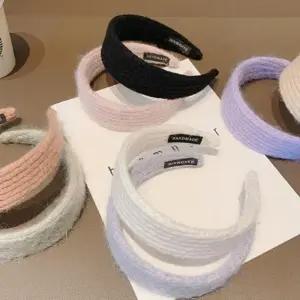 |CCA85B6|여성 두꺼운 울 헤어밴드 와이드 니트 머리띠