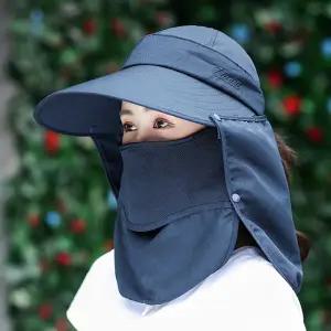 여성 창 모자 가리개 자외선 농사 여성 썬 캡 모자 여름 와이드챙 아웃도어 탈부착 통기성 스포츠 벙거지