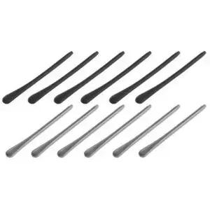 BLUECELL 6쌍 실리콘 안경 끝 팁 이어 양말 조각 튜브 교체용 얇은 금속 다리(블랙 + 그레이)