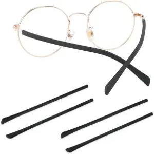 안경 교체 관자놀이 미끄럼 방지 롱 실리콘 끝 팁 얇은 금속 다리용 이어 슬리브