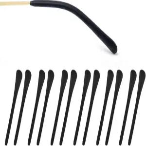 안경용 6쌍 템플 팁 얇은(1.0mm~1.5mm) 금속 커버 미끄럼 방지 실리콘 안경 이어피스 이어 양말 쿠션 교체