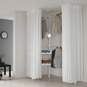 왕자 네오스페이스 (코너형 드레스룸 3P 밀폐선반형) 플레인 크림화이트