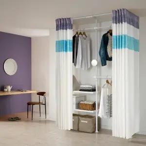 왕자 뉴드레스룸 3폴(밀폐 타공선반형) 행거(논시스루커튼)