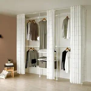 왕자 뉴드레스룸 4폴(밀폐 타공선반형) 행거(논시스루커튼)