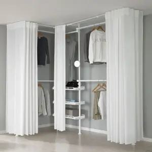 왕자 네오스페이스 (코너형 드레스룸 4P 밀폐선반형) 플레인 크림화이트