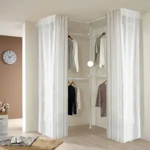 왕자 뉴드레스룸 코너형 3폴(밀폐기본형) 행거(시스루커튼)