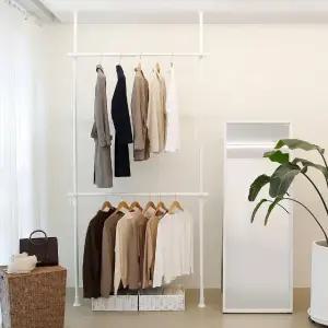 공간 맞춤형 2단 고정식 행거