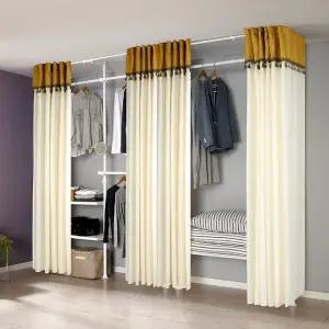 왕자 뉴드레스룸 5폴(밀폐 타공 이불선반형) 행거(논시스루커튼)