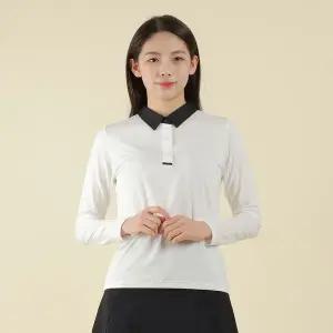 (26SS) KB46WY55 배색카라 긴팔 여성골프티