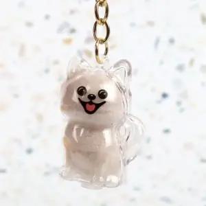 포메 반려견 메모리얼 강아지 털 보관 키링 추억 투명 캡슐 키홀더