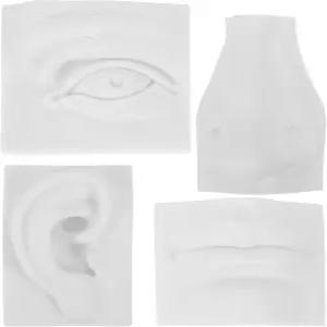 코헤알리 얼굴 특징 조각 모델 4Pcs 스케치 연습용 세트 - 귀 코 입 석고 드로잉 동상 미술 학생 도구 및