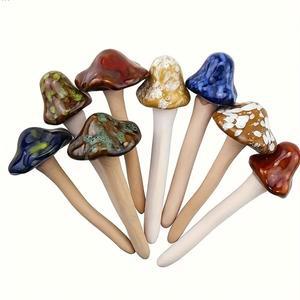 세라믹 버섯 장식 미니 요정 정원 테라리움 잔디 분재 손수 세라믹을위한 도자기 식물 장인