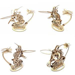 나무 키네틱 벌새 조각 세트는 높은 조립 모델을 동물