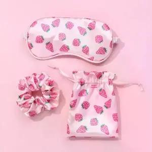 인조 실크 수면 안대 세트 헤어밴드 여행용 눈가리개 헤어 로프 보관 가방 포함 편안한 수면을 제품