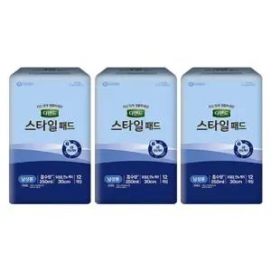 테온셀 디펜드 스타일패드 남성용, 프리, 12매, 3개(36매)