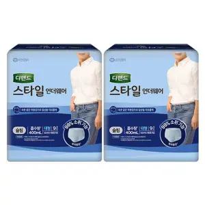 테온셀 디펜드 스타일언더웨어 남성용, 슬림, 대형, 9매, 2개(18매)