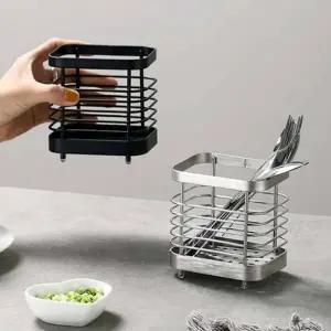 (옵션 소형 실버)주방 수납 수저통 홀더 소 수저통세트 식기건조