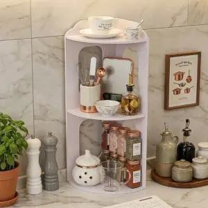 (타입 단일상품)거실 욕실 주방 코너 틈새 나무 수납 수납장 선반