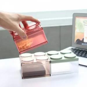 ( )다용도 블럭 수납함 블럭형 투명 수납함 플라스틱 정리함