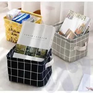 린넨 바구니 수납정리함 장난감수납 과자바구니 책장수납바스켓 정리바스켓