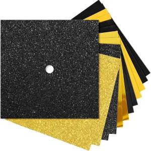 게르소니엘 12장 10 x 인치 글리터 건축 용지 졸업 모자 장식용 컬러풀 카드 재고 커버 DIY 프로젝트