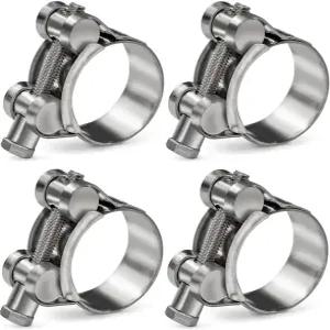 SEKSULA 4팩 17-19mm T-볼트 호스 클램프 스테인리스 스틸_304 인터쿨러 파이프 튜브 터보 조정 가능 범위