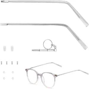 투명 다리가 있는 안경 교체용 팔 다리 범용 교체실버 금속 교체 수리용 1쌍