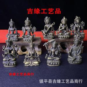 티베트 청동 불상 네팔 소형 만주슈리 레트로 그린 데코레이션 타라 바즈라사타바