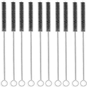 긴 빨대 브러시 나일론 파이프 튜브 클리너 10인치 X 2/5인치 10개 세트(블랙)