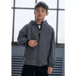 [갤러리아] (블루테일) AAA3JP01NV 네이비 체크 후드점퍼