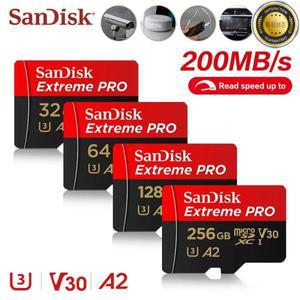 샌디스크 마이크로 512GB A2-U3 SD TF 카드 익스트림 프로 UHS-I 고속 메모리 32G A1 64G 256G U3 A2 V30
