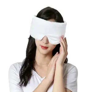 화이트 실키 수면 안대 럭셔리 순수 실크 수면 마스크 블라인드폴드 빛 차단 안대 여성 남성용 휴대용 선물