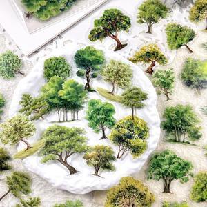 JIANQI 40 많은 나무 재료 스티커 핸드 일기 사계절 앨범 스크랩북 공예 장식 계정 DIY