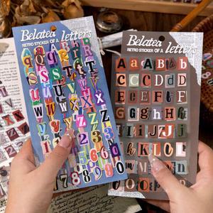 2개 레트로 영어 테마 스크랩북 장식 콜라주 저널링 용품에 스티커 공예 DIY 완벽