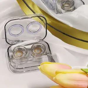 렌즈보관 휴대용 케이스 투명 뚜껑 고정 여행 외출 위생 보관함