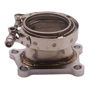 [호환품]Mazda 호환speed 6용 3 5 볼트 스테인레스 스틸 콘센트 V-밴드 어댑터 다운파이프 플랜지 어셈블리