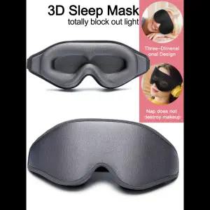 3D 수면 마스크 눈가리개 수면 보조 아이 마스크 소프트 메모리 폼 페이스 아이섀도 99% 블록아웃 라이트 S