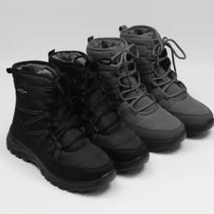 남자 레이스업 인조퍼 안감 두꺼운 굽 워커 부츠