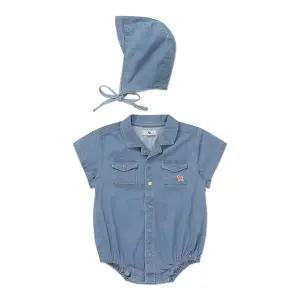 [블루독베이비](신세계 사우스시티)BL) 셔츠형 데님 바디수트 (46313-604-01)