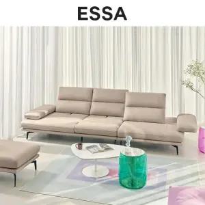 마제티 4인 스윙기능 베티버 천연 면피 통가죽 소파+스툴