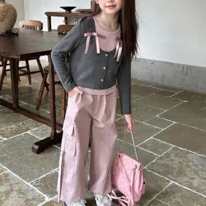 인디리본 여아 골지티 와이드팬츠 상하복세트 206092